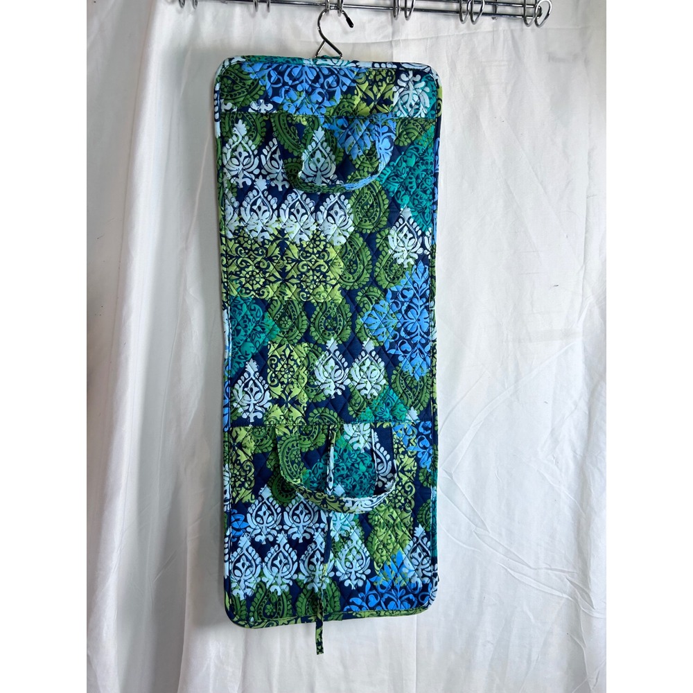 Vera Bradley Hanging Travel Organizer OS Blue Green Paisley Quilted Women